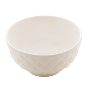 Bowl de Porcelana Branco Diamond 11,5 x 6 cm - Lyor