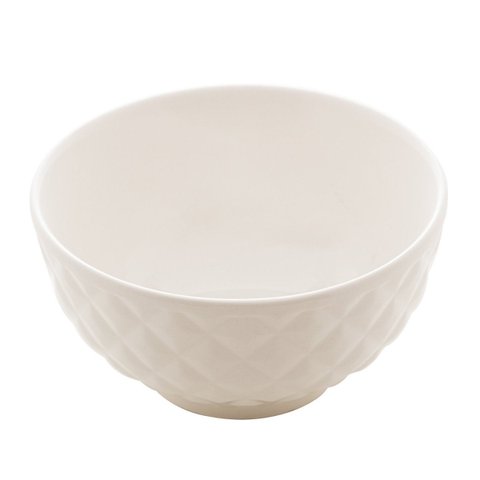 Bowl de Porcelana Branco Diamond 11,5 x 6 cm - Lyor