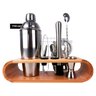 Coqueteleira Profissional Com Acessórios em Aço Inox 750ml Kit Barman Base em Madeira - Premium - 2