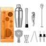 Coqueteleira Profissional Com Acessórios em Aço Inox 750ml Kit Barman Base em Madeira - Premium - 10