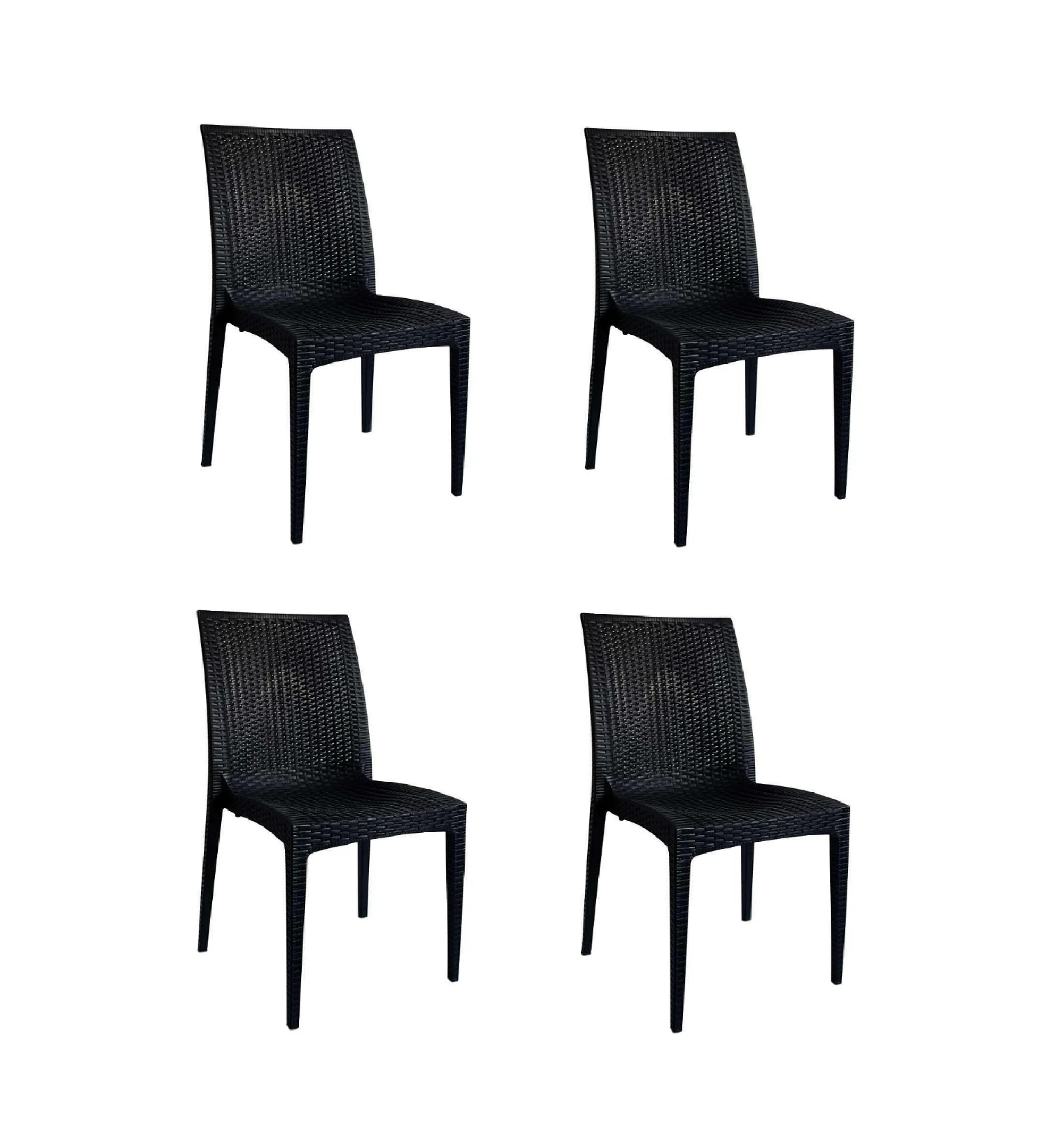 4 Cadeiras Rattan Preto Reforçadas - Construmarcas - 1