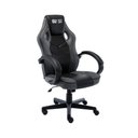 Ver imagem 2 de Cadeira Gamer Reclinável Giratória Quest Fratini Poliuretano (pu) Preto e Cinza Base Rodízio