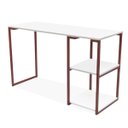 Ver imagem 3 de Mesa com Prateleira Industrial Nicola Cobre Tampo Branco