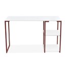 Ver imagem 4 de Mesa com Prateleira Industrial Nicola Cobre Tampo Branco