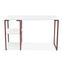 Ver imagem 2 de Mesa com Prateleira Industrial Nicola Cobre Tampo Branco