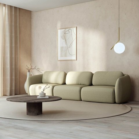 Sofá Modular 3 Lugares Orla CabeCasa MadeiraOriginals Verde Água