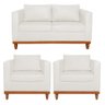 Kit Sofa 2 Lugares e 2 Poltronas Europa Bouclé Branco - Amarena Móveis - 1