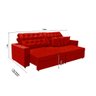 Sofá Texas 2.60m Retrátil e Reclinável - Vermelho - 2