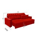 Ver imagem 2 de Sofá Texas 2.60m Retrátil e Reclinável - Vermelho