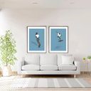 Ver imagem 1 de Quadro Decorativo Skateboarding Blue em 2 Telas com Moldura Filete