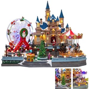 Parque de Diversao Natal Natalino Gigante Papai Noel Arvore Cenario Musical Enfeite Led Movimento Fi