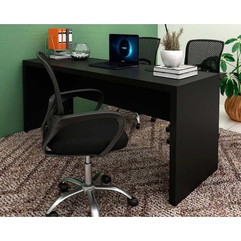 Mesa Multiuso Escritório Me4185 180cm Preto - Tecno Mobili