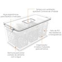 Ver imagem 3 de Kit Organizador de Geladeira 6l e 3,2l Cestos Internos Coza Dry Escorredor Frutas Vegetais
