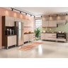 Cozinha Modulada Milla 11 Peças Castanho Off White Puxador Aluminio - 1