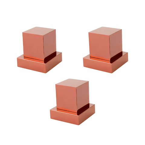 Kit 03 Acabamentos Registro Volante Quadrado Metal Rose