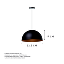 Ver imagem 2 de Lustre Pendente Interno Balcão Jantar Meia Lua 30 Cm Cor: Preto