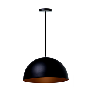 Lustre Pendente Interno Balcão Jantar Meia Lua 30 Cm Cor: Preto