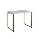 Ver imagem 2 de Escrivaninha Industrial Office Branca 120x53 Grécia Base Dourada