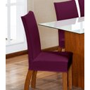 Ver imagem 2 de Kit de Capas de Cadeira Estofada 4 Lugares Mesa de Jantar Protege Muda a Decoração Malha Helanca Lis