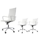 Ver imagem 1 de Kit Cadeira de Escritório Presidente Stripes + 2 Cadeiras de Escritório Diretor Stripes Brancas