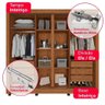 Guarda-Roupa Casal 100% Mdf 4 Portas Com Espelho 6 Gavetas Portinari Prime Imop Cinamomo/Off-White - 6