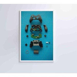 Quadro Controle Xbox 120x80 Cm Vidro Impresso