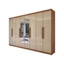 Ver imagem 3 de Guarda-roupa Casal Odisseia 8 Portas 4 Gavetas com Espelho Cinamomo/off White - Panorama Móveis