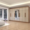 Ver imagem 1 de Guarda-roupa Casal Odisseia 8 Portas 4 Gavetas com Espelho Cinamomo/off White - Panorama Móveis