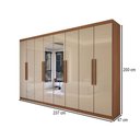 Ver imagem 4 de Guarda-roupa Casal Odisseia 8 Portas 4 Gavetas com Espelho Cinamomo/off White - Panorama Móveis