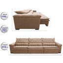 Ver imagem 2 de Sofá Retrátil e Reclinável 4.12m Molas Ensacadas Cama inBox Botonê Espuma Viscoelástico Bege