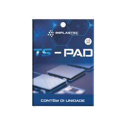 Thermal PAD Alto Desempenho 12,8 W/m.K 100 X 100MM X 1,0MM Implastec TS-PAD TS-PAD 1.0MM - 2