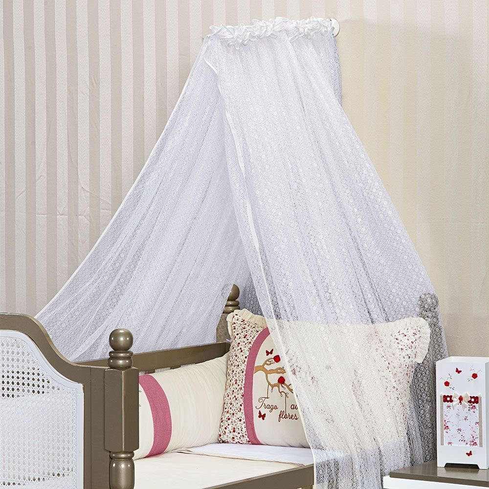Mosquiteiro Berço De Parede De Renda Luxo Branco - 2 peças Balu Baby ...