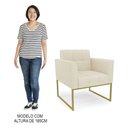 Ver imagem 7 de Sofá Namoradeira e 1 Poltrona Base Industrial Dourado Ana Linho Bege - Ibiza