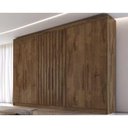 Ver imagem 1 de Guarda Roupa Casal Potente 6 Portas c/ 2 Ripados e 6 Gavetas Braúna - Europa