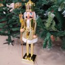 Ver imagem 2 de Quebra Nozes Decorativo Natal Pintura Eletroestática Dourado Gold 60cm - Magizi