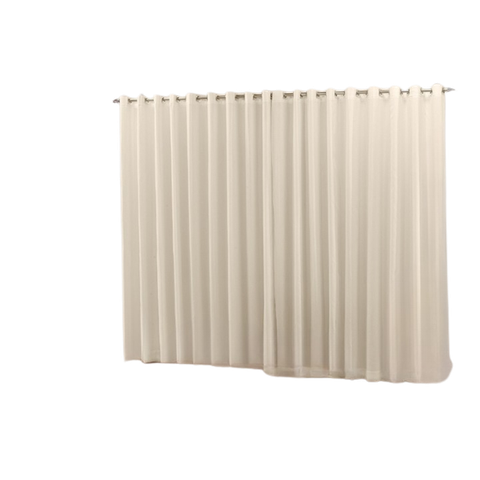 Cortina Blackout 100% Tecido 10,00x2,70 Para Varão Simples:PALHA