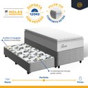 Ver imagem 3 de Cama Box com Colchão de Molas Ensacadas Pillow Top Flora + Auxiliar de Molas Unique Solteiro 88cm