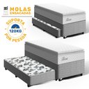 Ver imagem 3 de Cama Box com Colchão de Molas Ensacadas Pillow Top Flora + Auxiliar de Molas Unique Solteiro 88cm