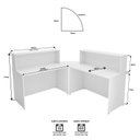 Ver imagem 5 de Balcão Atendimento de Canto em L Recepção Consultório 120x60 Netmobil - Branco