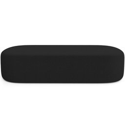 Kit 02 Puffs Decorativos Orgânicos para Living Quarto 140cm Doha W01 Bouclê Preto - Lyam Decor - 5