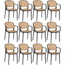 Ver imagem 1 de Kit 12 Cadeiras de Jantar Roma Prática com Braços para Sala e Cozinha - Preto