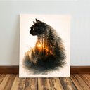 Ver imagem 3 de Kit 3 Quadro Decorativo Gatos Floresta Moderno Luxo Qualidade Premium 40x28cm