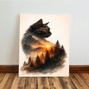 Ver imagem 5 de Kit 3 Quadro Decorativo Gatos Floresta Moderno Luxo Qualidade Premium 40x28cm