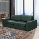 Ver imagem 1 de Sofá Decorativo Agatha 2 Lugares Sala de Estar 205cm Pés em Madeira Couro Verde Musgo G88 - Gran Bel