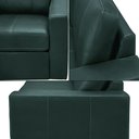 Ver imagem 5 de Sofá Decorativo Agatha 2 Lugares Sala de Estar 205cm Pés em Madeira Couro Verde Musgo G88 - Gran Bel