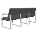 Ver imagem 5 de Cadeira Longarina 3 Lugares Recepção com Braço Pés Cromado Lev P03 Crepe Preto - Lyam Decor