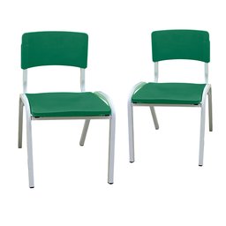 Kit 2 Cadeiras Infantil Iso Verde Brinquedoteca Escolas Ecomhome - 2