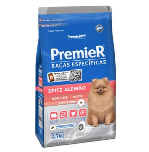 Ração para Cães Raça Spitz Adulto Sabor Frango embalagem 2,5kg PREMIER - 2