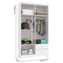 Ver imagem 3 de Guarda Roupa Infantil 4 Portas 2 Gavetas Aquarela Branco