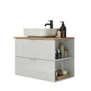 Ver imagem 3 de Armário Suspenso para Banheiro Moderno com Nichos sem Cuba